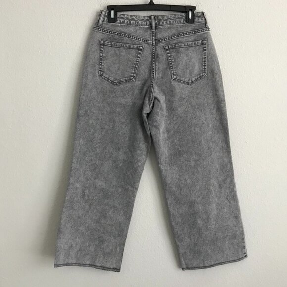 LOGO by Lori Goldstein Regular Wide Leg Jeans w Button Fly - Grey (Sz 6) a627526 - Picture 5 of 5